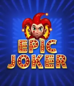 Enter the energetic world of Epic Joker slot by Relax Gaming, featuring a mischievous joker with a bright red hairstyle against a luminous blue background. This graphic captures the light-hearted spirit of classic slots, perfect for those who love traditional gameplay, providing a charming gaming experience.